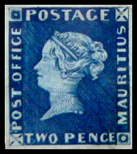 Blue Penny Stamp Mauritius